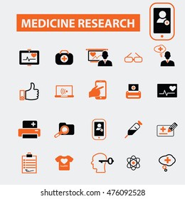 medicine research icons