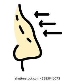Medicine rhinoplasty icon outline vector. Face operation. Body anatomy color flat