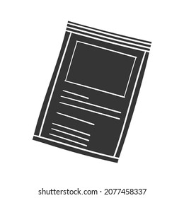 Medicine Sachet Icon Silhouette Illustration. Medical Vector Graphic Pictogram Symbol Clip Art. Doodle Sketch Black Sign.