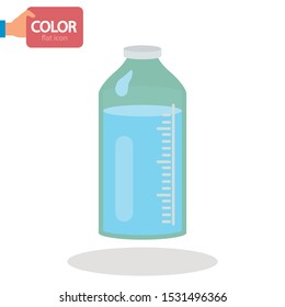 Medicine saline color vector icon. Flat design