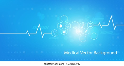 Concepto de medicina y ciencia abstracto icono de conexión de red médica en la interfaz de pantalla virtual. vectorial