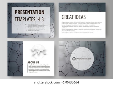 Medicine, science, microbiology concept. Business templates for presentation slides. Abstract vector layouts in flat design. Chemistry pattern, molecular texture, polygonal molecule structure, cell