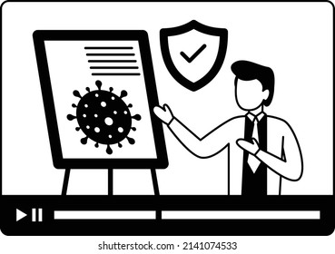 Medicine Sciences lectures Vector Icon Design, Online video Training Symbol, E-Learning Sign, Virtual courses or Digital Academy Stock illustration, Covid Training for Healthcare Professionals Concept