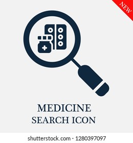 Medicine search icon. Editable Medicine search icon for web or mobile.