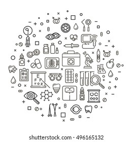 medicine service concept illustration thin line flat design