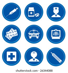 Medicine. Set of buttons for web design.