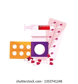 medicine set drugs icons