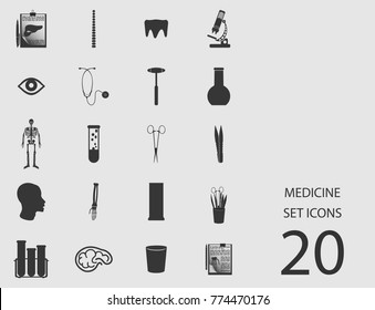 Medicine set of flat icons. Simple vector illustration