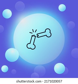 Medizin setzt Symbol. Knochen gebrochen, Verletzungen, Fraktur, Krankenhaus, Arzt, Gips, Krankenwagen, Risse. Konzept der Gesundheitsversorgung Brillmorphismus-Stil. Vektorsymbol für Unternehmen und Werbung