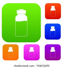 Medicine set icon color in flat style isolated on white. Collection sings vector illustration