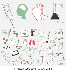 Medicine. Set. Vector. (hand-drawn)