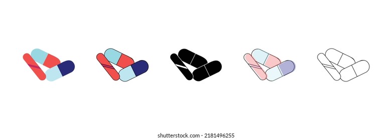 Medicine Set Vector Type Icon