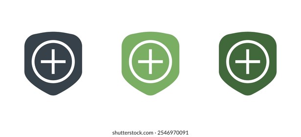 Conjunto de iconos de escudo de medicina eps 10