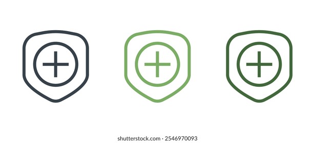 Conjunto de iconos de escudo de medicina eps 10