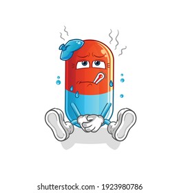 medicine sick vector. cartoon character