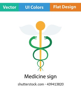 Medicine sign icon. Flat design. Vector illustration.