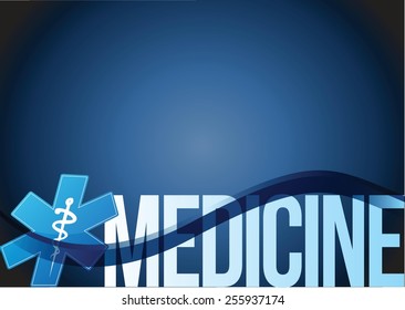 medicine sign wave illustration design over a blue background