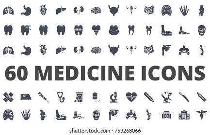Medicine silhouette icon Organs bones Skeleton Disease Dentist Hospital