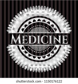 Medicine silvery shiny emblem