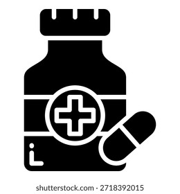 Coleção de Ícones de Vetor Simples de Medicamentos