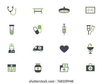 medicine simple vector icons in two colors