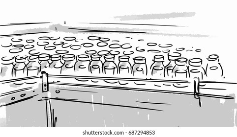 Medicine sketch vector background for cartoon, or storyboard project