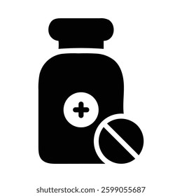 Medicine solid icon illustration. Perfect for website mobile app presentation. Suitable for any user interface and user experience