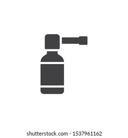 Medicine spray bottle vector icon. filled flat sign for mobile concept and web design. Spray for the throat glyph icon. Symbol, logo illustration. Vector graphics