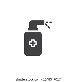 Medicine spray vector icon. filled flat sign for mobile concept and web design. Medical dispenser bottle simple solid icon. Aerosol drugs symbol, logo illustration. Pixel perfect vector graphics