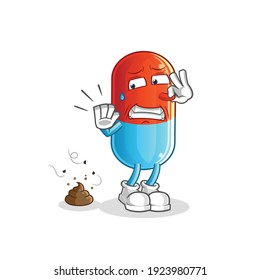 medicine with stinky waste illustration. character vector