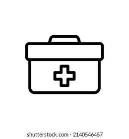 Medicine storage box icon. suitable for health symbol. line icon style. simple design editable. Design template vector