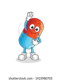 medicine stretching character. cartoon mascot vector