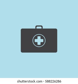 Medicine suitcase vector icon