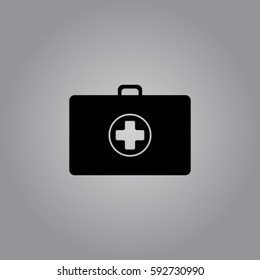 Medicine suitcase vector icon
