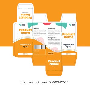 Medicine or Supplement Syrup or Tablet Box Packaging template Design