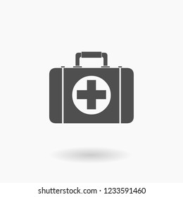 Medicine Supplies First Aid Kit Icon Vector Illustration - Medical Treatment briefcase.