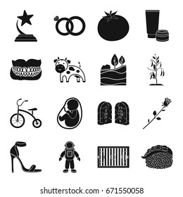 medicine, sushi, farm, entertainment and other web icon in black style. cosmetics, sports,genicology icons in set collection.