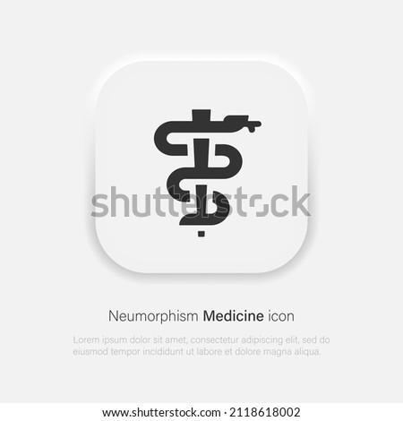 Medicine symbol for healthcare design. Vector line illustration. Symbol, logo illustration. Vector icon in neumorphism style