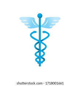 medicine symbol icon over white background, gradient style, vector illustration