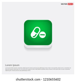 medicine symbol IconGreen Web Button - Free vector icon