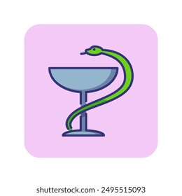 Medicine symbol line icon. Pharmacy, hospital, clinic. Medicine concept. Vector illustration can be used for topics like healthcare, medical service, chemistry