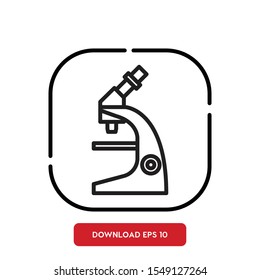 Medicine symbol, microscope outline vector icon