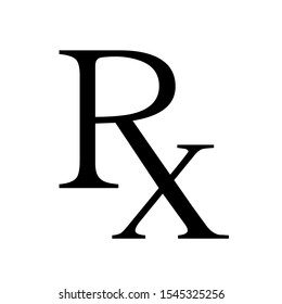 Medicine symbol Rx prescription. Clipart image isolated on white background