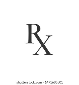 Medicine symbol Rx prescription icon isolated. Flat design. Vector Illustration