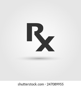 Medicine symbol Rx prescription vector