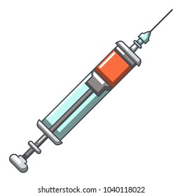 Medicine syringe icon. Cartoon illustration of medicine syringe vector icon for web