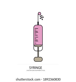 medicine syringe vector type icon
