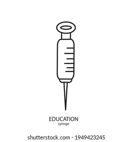 medicine syringe vector type icon