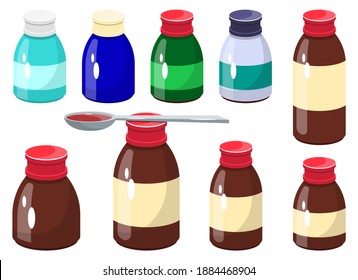 Medicine syrup bottle vector design illustration isolated on white background