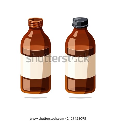 Medicine syrup bottle vector isolated on white background.